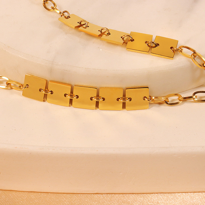 Wholesale 8k Gold Plated Fashion Square Bracelet
